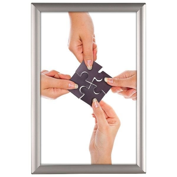 M&T Displays Opti Frame 11 in. X 17 in. Poster Size 1 in. Slvr Color Profile, Mitred Corner, w/out Back Support UCP255N017x2990 - main